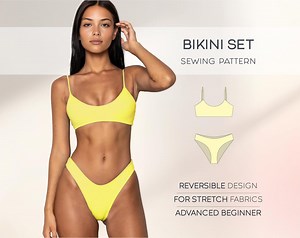 Bikini Sewing Pattern, Beginner Swimsuit Pattern, XS - 4XL, Bathing Suit Pattern, DIY Bikini, Plus Size Bikini Pattern, PDF Sewing Patterns - Etsy