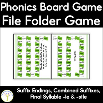 Combining Suffixes and Final Suffixes  l  Reading File Folder Game