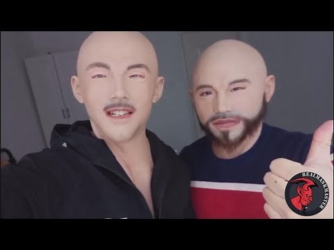 Male silicone mask：Two brothers wearing masks together.