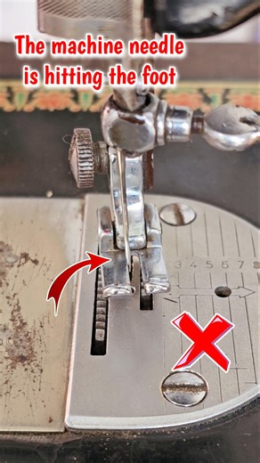 the machine needle is hitting the foot || Sewing tips and tricks #ussewtips #shorts