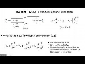 Specific energy, discharge-depth, choked flow - CE 331, Class 27 (11 Mar 2024)