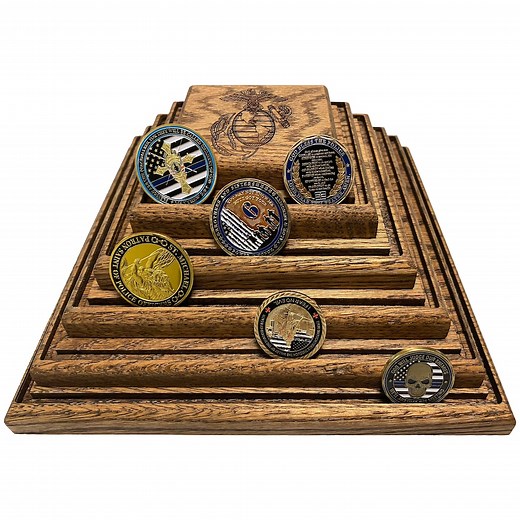Spinning Pyramid Challenge Coin Holder - Handmade Coin Display for Military, Fire, Police Coins - 100 Coin Holder Display - Retirement Gift - Etsy