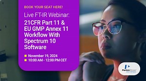  Save the date: November 19  Join our FTIR webinar: Workflow 21CFR Part 11 & EU GMP Annex 11 with Spectrum 10 software. Book your place here: https://bit.ly/48MeFXC | PerkinElmer | Facebook