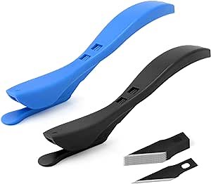 FOSHIO Wrapping Paper Cutter 2 Pack, Christmas & Birthday Sliding Gift Wrap Tool With 10 Blades, Wrapping Supplies Wallpaper Knife Vinyl Window Film Car Kit