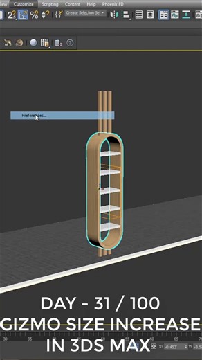 DAY - 31/100 GIZMO SIZE INCREASE #3dsmax #3d #shorts #trending #learning#vray#3dmodeling#3danimation