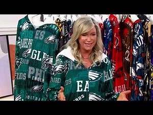 NFL Hooded Jumpsuit Ensemble With Cinch Bag on QVC