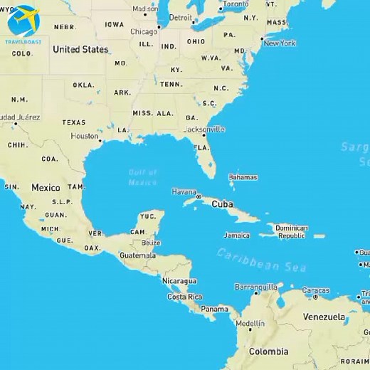 Animated Maps of Caribbean Islands and Distances