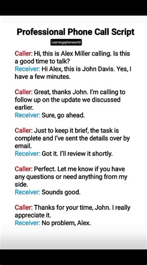 Professional Phone Call English in 30 Seconds ⚡