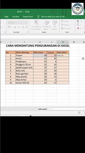 Cara Menghitung Pengurangan di Excel #excel #exceltips #education #belajar #microsoftexcel #tutorial