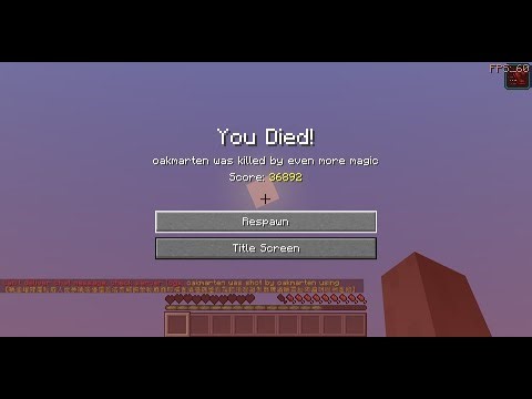 Show off: rare minecraft death message, player was killed by even more magic (survival multiplayer)