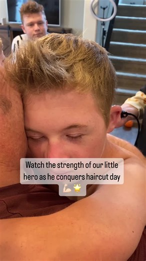 We’ve come a long way with haircuts. Inspired to try a new method done by a barber on IG. We practiced having Jack say “GO, STOP!” This method worked better than we ever imagined and there were no tears! Yay! #downsyndrome #familylove #bravery #haircut