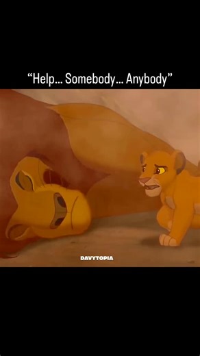 Blue Guy on Instagram: "💔🥀 FYI: In The Lion King, the scene where Simba desperately tries to help Mufasa after his death is profoundly painful. As Simba cries out, “Help... somebody... Anybody...” his voice cracks with fear and desperation. This moment encapsulates the raw grief of loss and the crushing weight of helplessness, leaving a lasting impact on viewers."