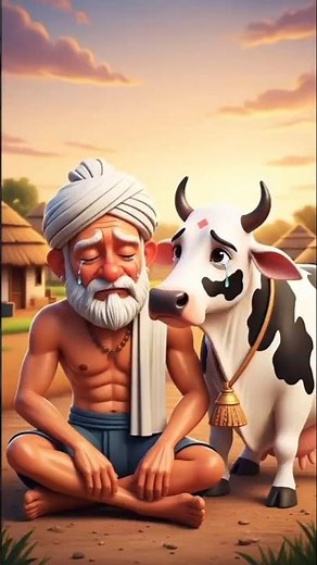 Kisan or sonaa deny wali coww😱#ai#farmer #cow#hindi