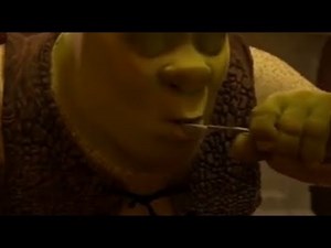 Shrek 2 dinner scene but Shrek consumes the soup