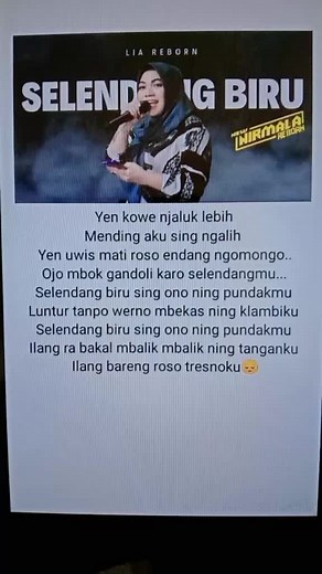 Lirik Lagu Selendang Biru by Lia Reborn - Teks, Simalungun, Niken Salindry