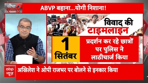 ABVP छात्रों की पिटाई के बाद...यूपी में शुरू राजनीतिक बवाल? #sandeepchaudhary #abvp #upnews #cmyogi #oprajbhar #akhileshyadav #uppolice #uppolitics #lucknow #abpnewslive #hindinews #indianews #livenews | ABP News