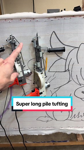 Testing the super long pile tufting machine #tufting #tufitngrugs #rugmaking #justruginit
