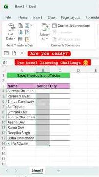 Create List in Excel l Day 1 l 7 Days Excel Challenge #excel #exceltips