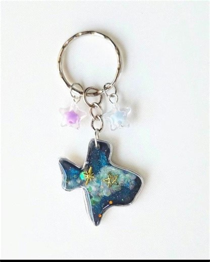 Texas Galaxy Resin Keychain Star Charm Cute Space Style Gift - Etsy