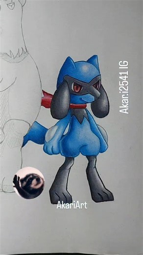Dibujo de Riolu Pokémon en Proceso