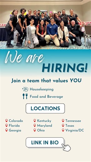 We’re hiring! 💙 Join a team that values your hard work and supports your growth. We have openings in Housekeeping and Food & Beverage across multiple states. ✨ Tap the link in our bio to apply and become part of the HotelPro family. #HotelPro #NowHiring #JoinOurTeam #StaffingAgency #Housekeeping #Hotels #hoteljobs | HotelPro