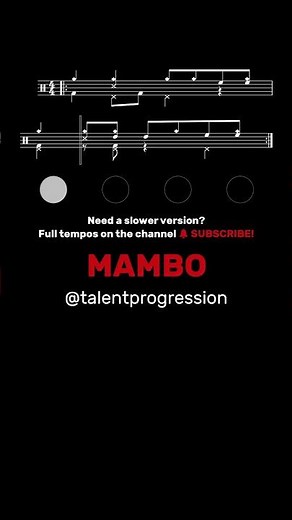 Mambo │ Drum Tutorial │ Sheet Music + Play-Along | 200 BPM #Shorts