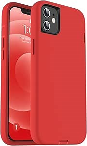 ORIbox for iPhone 12 Case for iPhone 12 Pro Case Red, [10 FT Military Grade Drop Protection], The Liquid Silicone Heavy Duty Shockproof Anti-Fall Case for iPhone 12/12 Pro,6.1 inch, Red