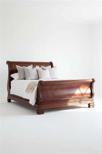 Handcrafted Solid Walnut Sleigh Bed | Luxury King/queen Size - Etsy