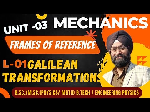 L 1 Frames of reference | Galilean Transformations | B.Sc | B. Tech. Physics | GNDU | PU | HPU etc