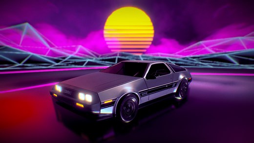 DeLorean DMC12 || Retro wave art - Download Free 3D model by dark_igorek