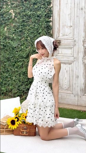 トレンドのドット柄ワンピースドレス👗🌻 #fashion #dress #lookbook #lookbook #レディースファッションショップ #beauty #ootd #ワンピース
