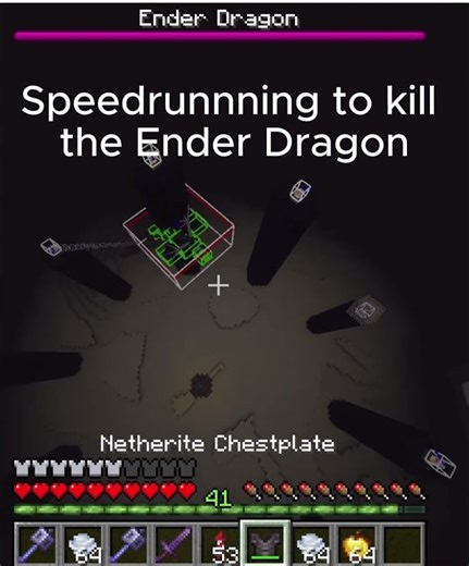 Speedrunning to kill the ender dragon #minecraft