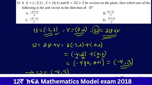 How to find a Unit vector? Grade 12 Maths exam 2018