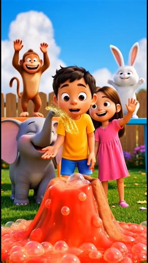 🌋 Mini Volcano Experiment | Fun Science Adventure #kidsvideo #3danimation #cartoon