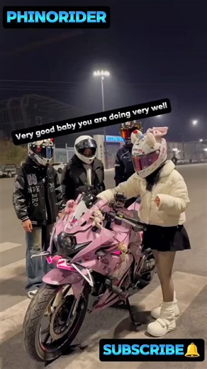 Phino Rider on Instagram: "She's learning to ride a bike for the first time,,🔥🏍️#short #fyp #race rider ktm love motovlog"