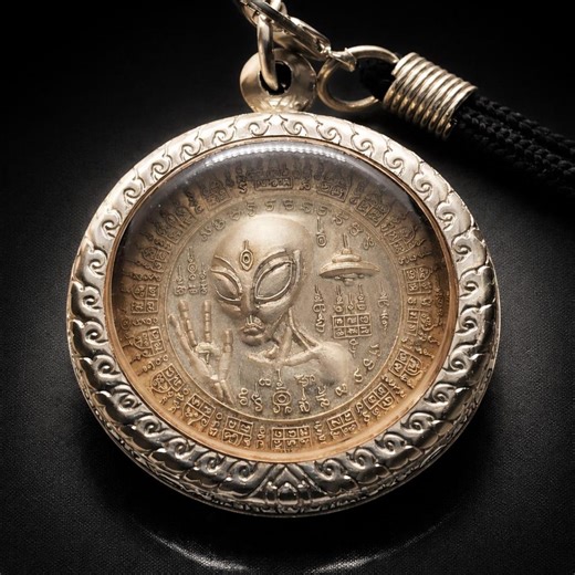 Rare UFO Alien Pendant Necklace Sacred Geometry Amulet Occult Talisman Cosmic Spiritual Jewelry Gift Unique - Etsy