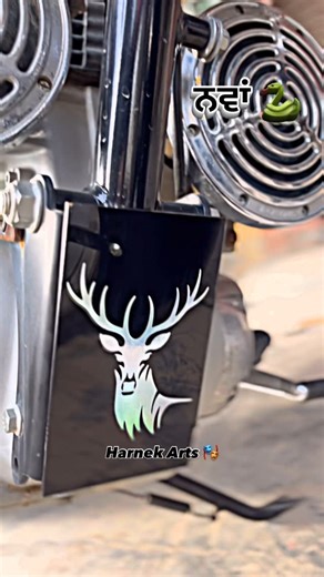 Harnek singh 📞84272-22678 on Instagram: "Kro chek🐍 . . . . #trending #trendingréels #trendingreels #virals #viral #viralreels #explorer #explorepage✨ #modification #bullet #mud #plate #custom #royalenfield #wrapping #instadaily #instalike #views #follower #keepsupporting✌🎀 #followforfollow #modified #3d #plates #pb41 #doaba #doababelt🦅 #harnek_arts_modified"
