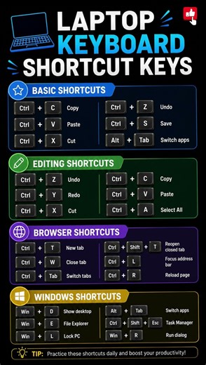 SHORTCUT KEYS #laptop #TecH25S # viral #supportmychannel #windows11#shorts #share #like #youtuber
