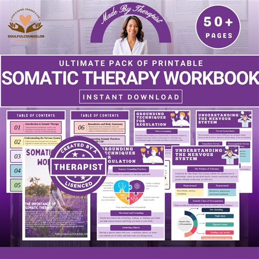 Somatic Therapy Workbook and Guide for Teens and Adults : Mental Health Tools (PDF) - Etsy