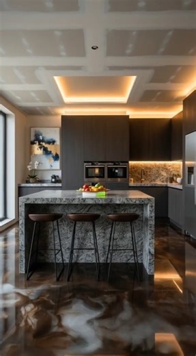 Modern Kitchen Epoxy Floor Makeover | Metallic Resin Marble Effect | Full Construction Timelapse