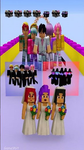 Help Team Rumi Minecraft marry Team Jinu on Roblox!