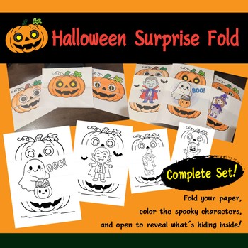 Halloween Surprise Fold Coloring Pages | Craft & Coloring Activities for Kids