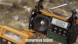 Emergency Radio, 5000mAh/18500mWh Solar Hand Crank Weather Radio with NOAA/AM/FM/Bluetooth, Crank Radio Flashlight Cell Phone Charger,Flashlight&SOS for Outdoor/Home Yellow