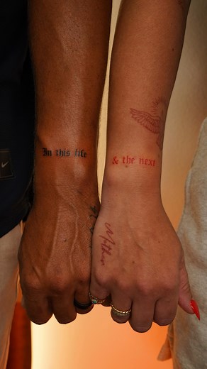 Lina • FINE LINE TATTOO STUDIO✨ATLANTA  on Instagram: "Matching tattoos that complete each other — just like you do in your relationship ❤️‍ Together, the picture feels whole! [ done by Lina ] #finelinetattooatlanta #tattooartistatl #atlink #atlantatattoo #finelinetattooatl #finelinetattooatl #atltattoos #tattoojohnscreek #atltattooshop"