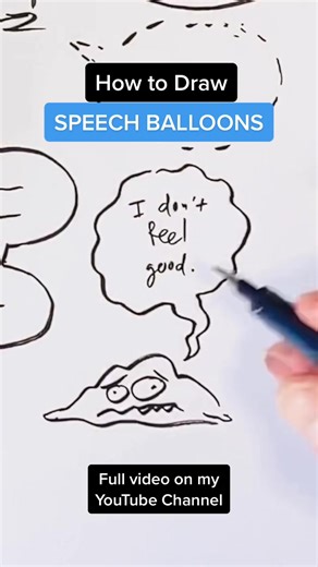 How to Draw Comic SPEECH BUBBLES / BALLOONS | Simple Illustration Tips and Tricks for Kids | Beginners #drawingforkids #drawingtutorial #drawing #drawingforbeginners #comictiktok #speechbubble
