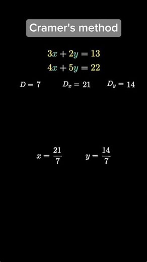 Cramer’s method in 30 seconds 😮 #math