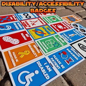 Inclusive Disability Badges - Accessibility Badges – Custom Lanyards for ADHD, Autism, Disabled, Sight, Hearing & More - Etsy