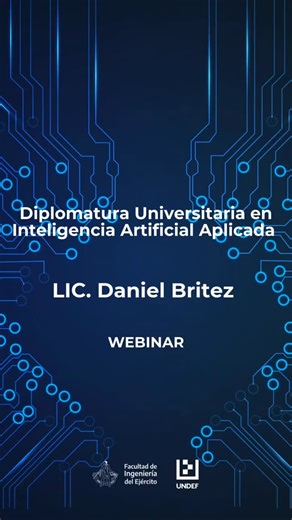 🎓 Webinar Diplomatura Universitaria en Inteligencia Artificial Aplicada 📚 Modalidad: Virtual 🗓️ Cursada Lunes 02 de marzo 🕠 Horario: 19:00 a 20:00 h 💲 Actividad Gratuita Link de inscripción en la bio: "Formulario de inscripción cursos" 🎓 Diplomatura Universitaria en Inteligencia Artificial Aplicada Una propuesta de formación universitaria orientada a comprender y aplicar la inteligencia artificial en contextos reales, profesionales y organizacionales, respondiendo a los desafíos actuales d