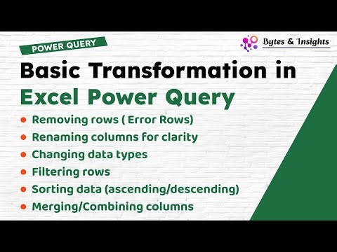 Basic Data Transformations in Power Query | Beginner Tutorial