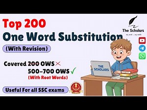 TOP 200 ONE WORD SUBSTITUTION with Root Words & Revision | Useful for all SSC exams